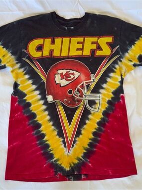 VTG Washington Redskins Majestic Tie Dye Tribal Chief Graphic T Shirt Mens S/M